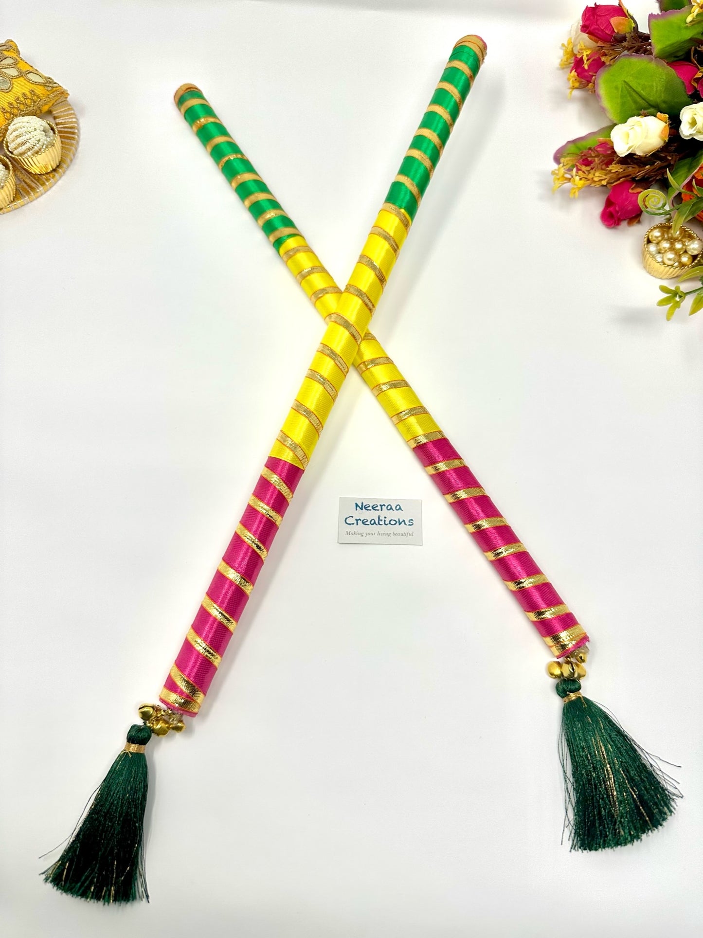 Dandiya Stick pair - with Tassel