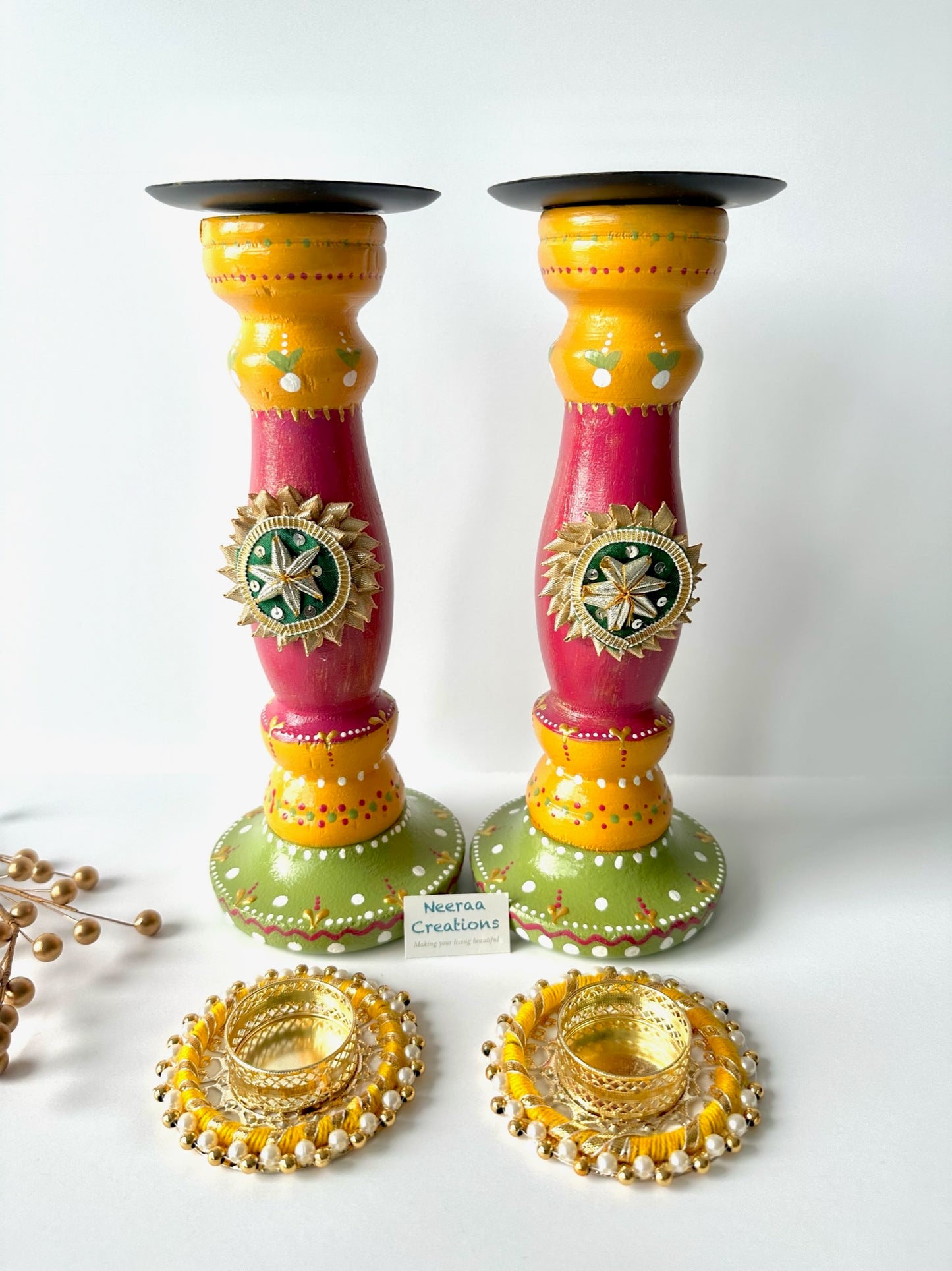 Festival Decoration Tea light/ Candle holders - Set of 2