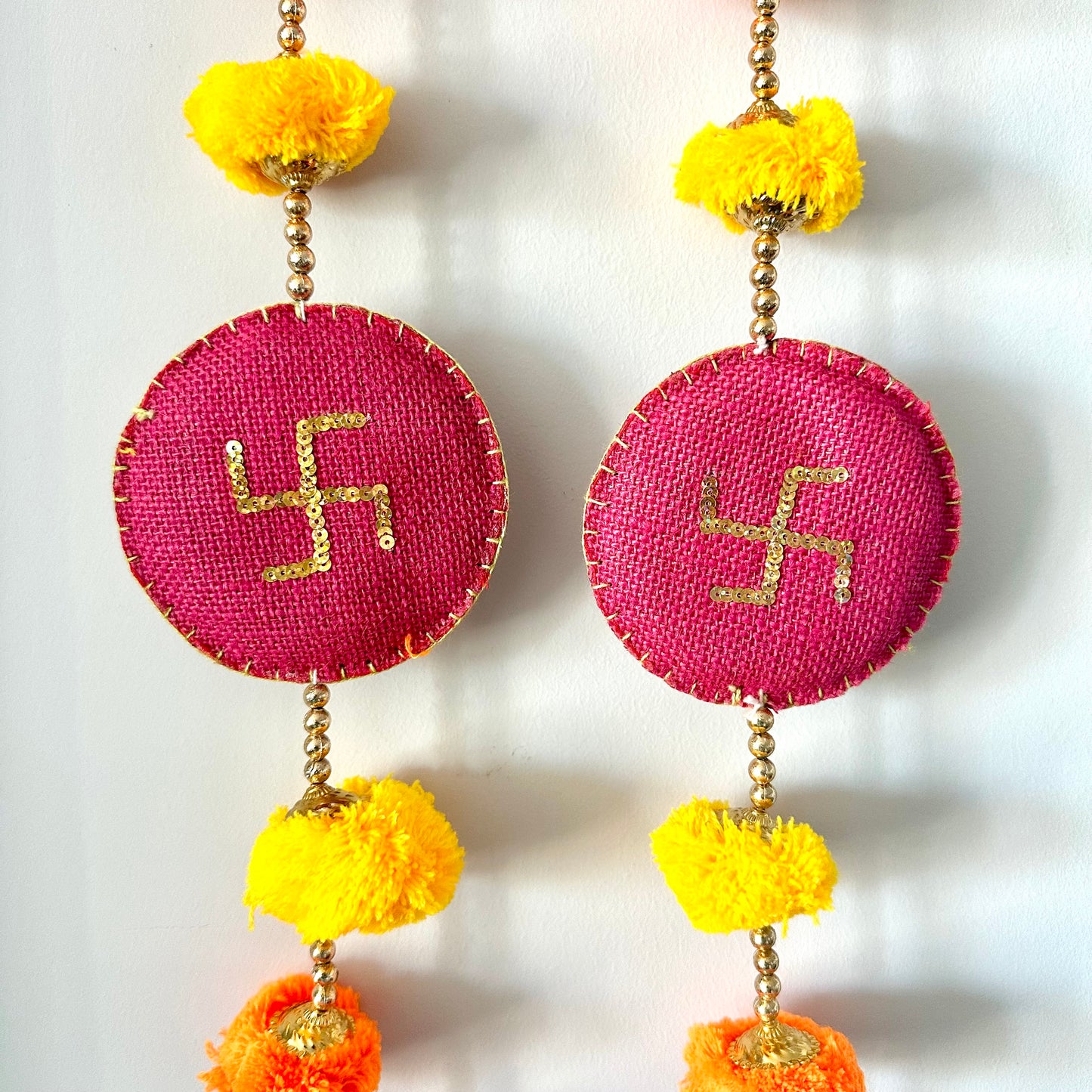 Pair of Decorative Hangings - Om and Swastik