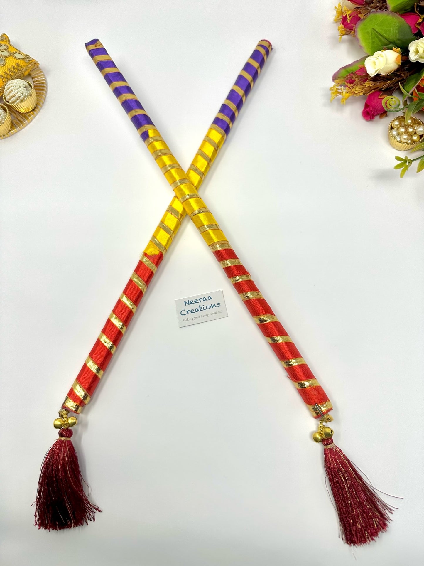 Dandiya Stick pair - with Tassel