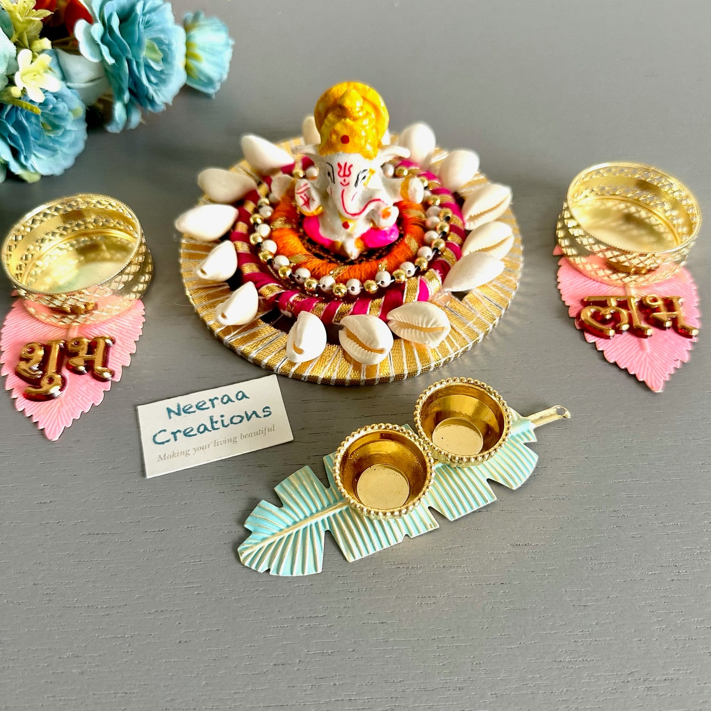 Lord Ganesha, Shubh Labh Diya, Roli Chawal set