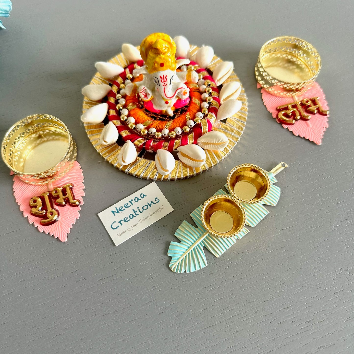 Lord Ganesha, Shubh Labh Diya, Roli Chawal set