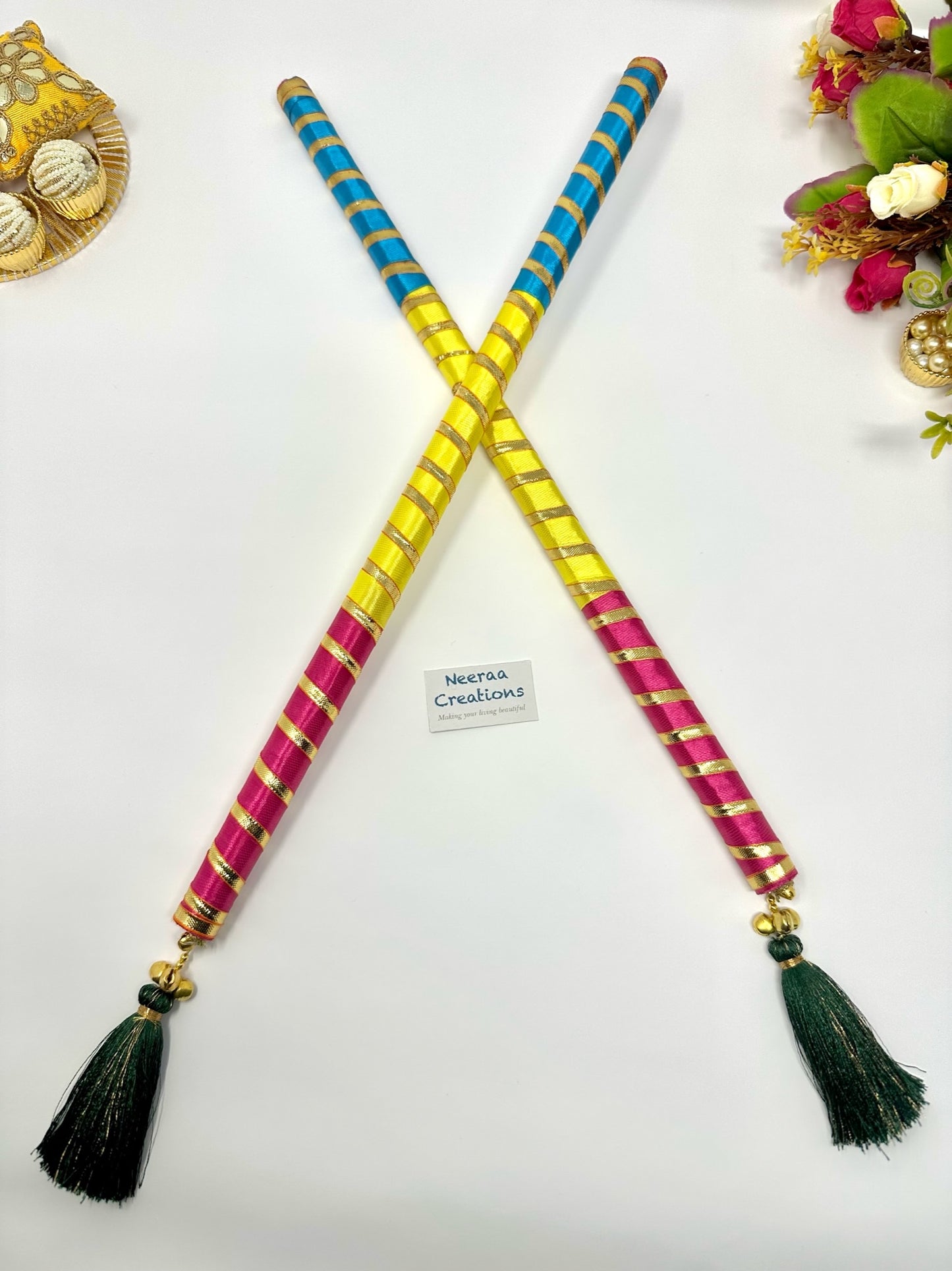 Dandiya Stick pair - with Tassel