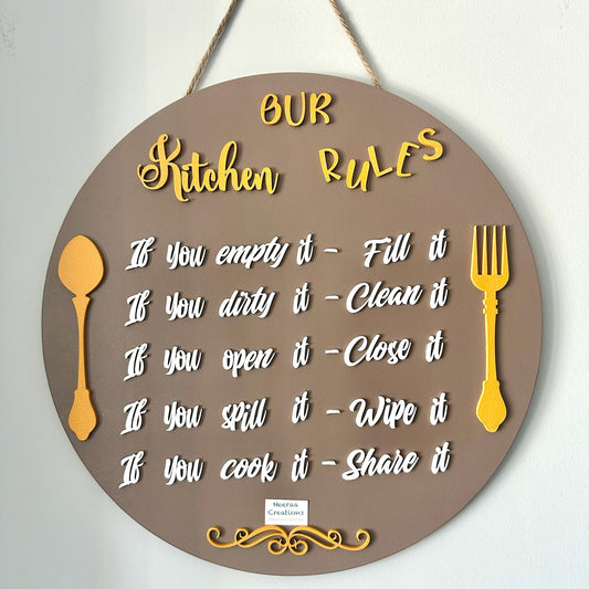 Kitchen Rules Wall Decor