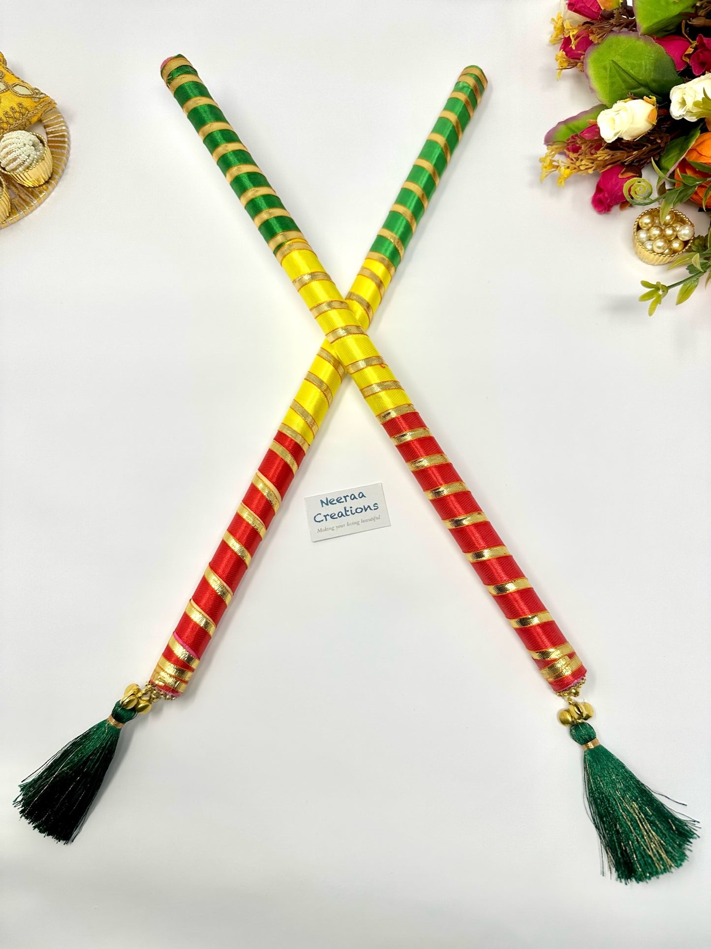 Dandiya Stick pair - with Tassel