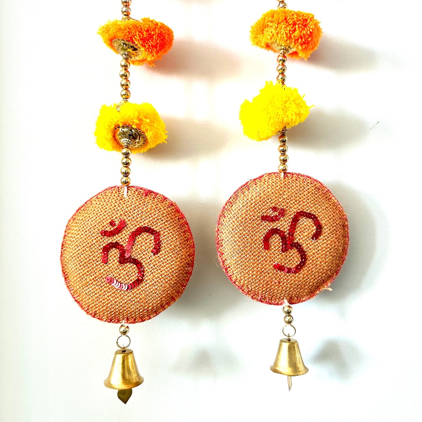 Pair of Decorative Hangings - Om and Swastik