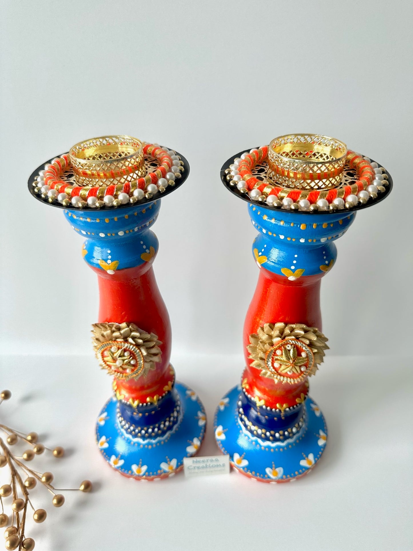 Festival Decoration Tea light/ Candle holders - Set of 2