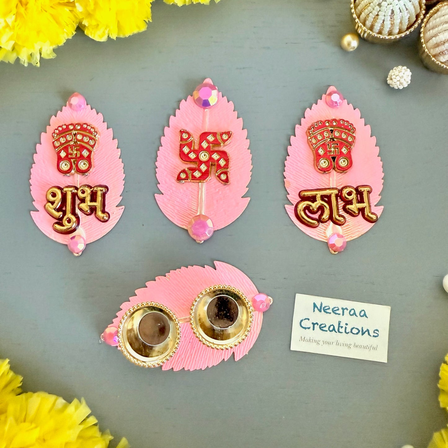 Leaf design Puja set