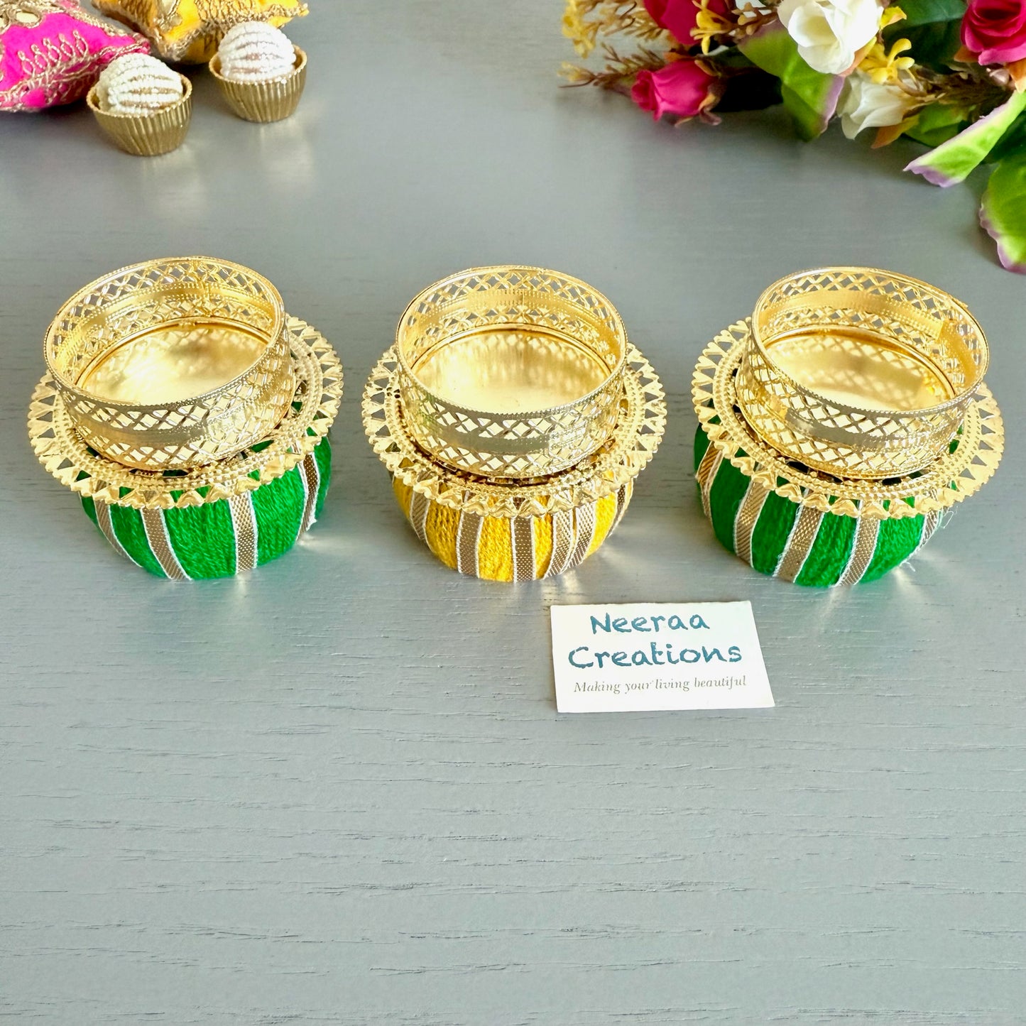 Kalash Style Diyas - Set of 3