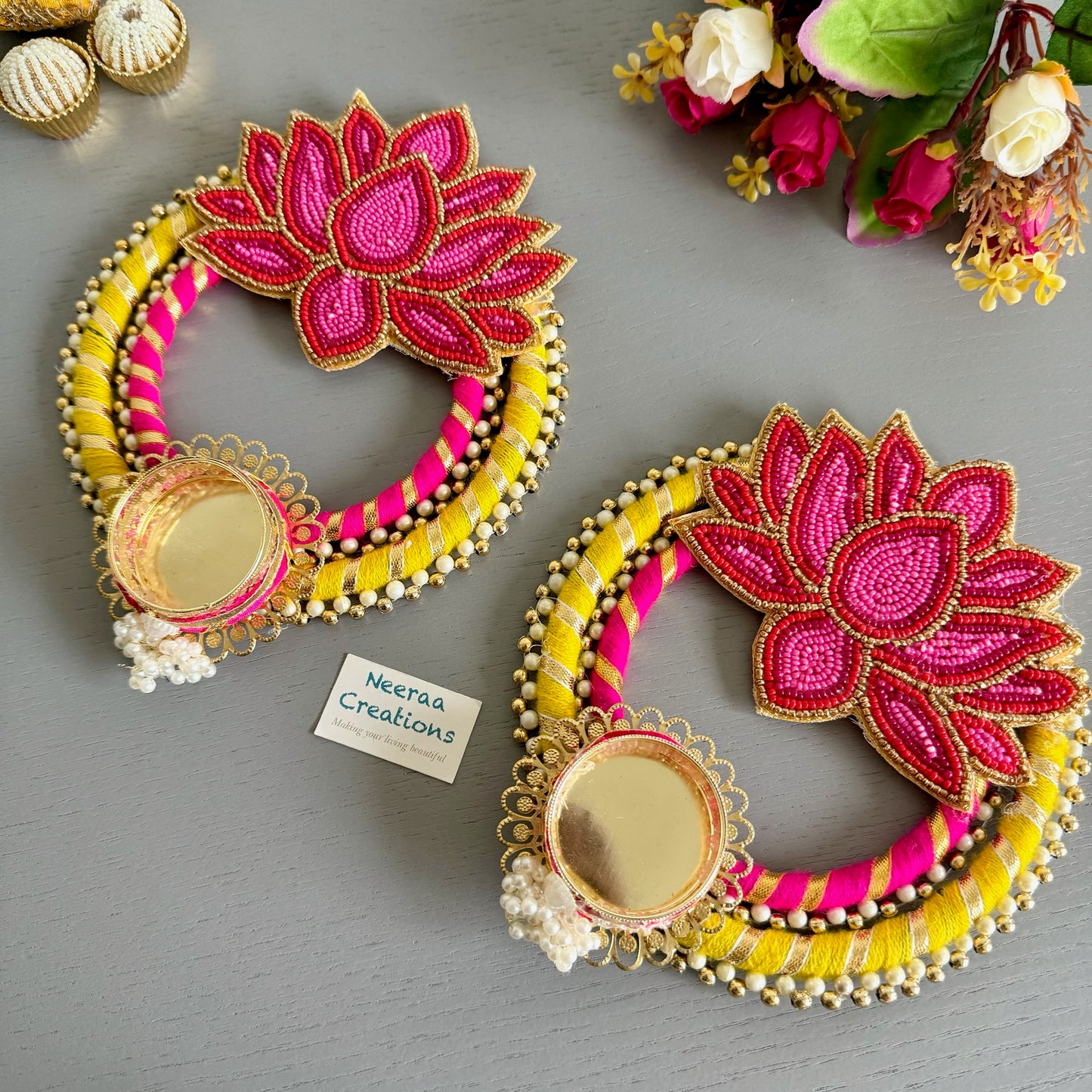 Lotus style Diyas - Set of 2