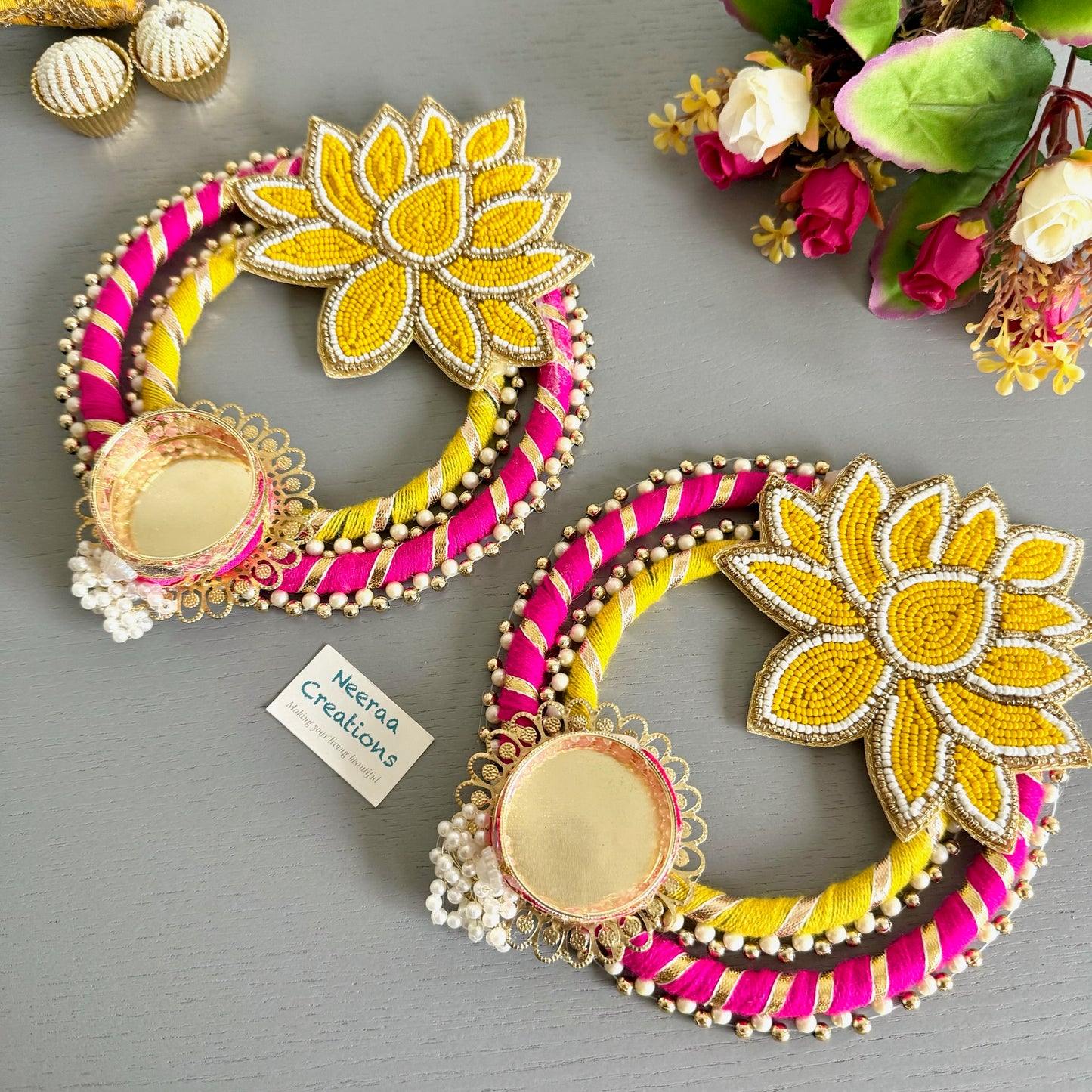 Lotus style Diyas - Set of 2