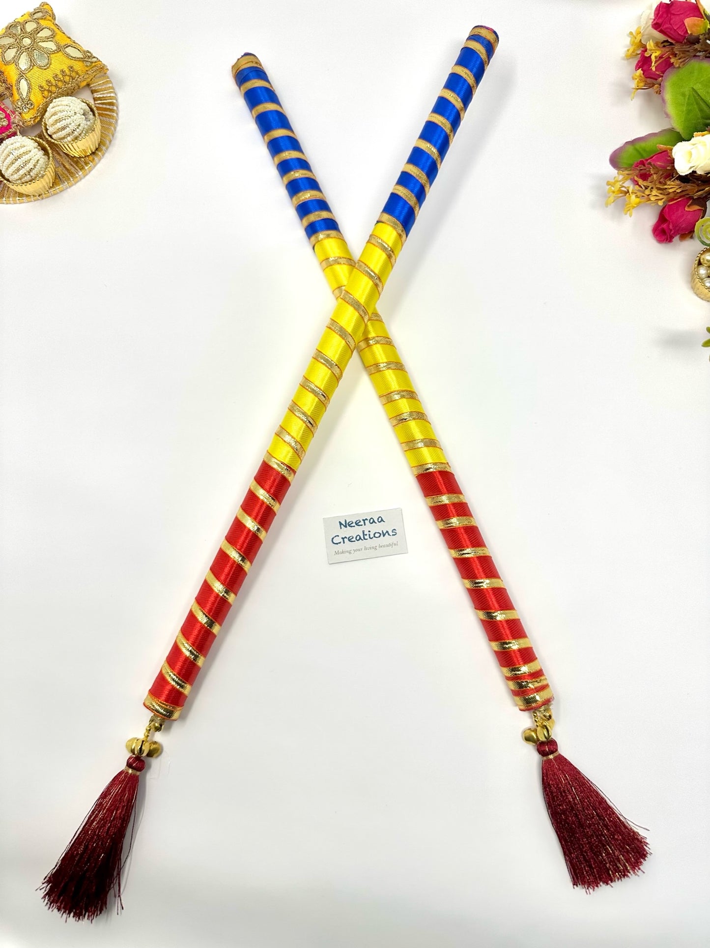 Dandiya Stick pair - with Tassel