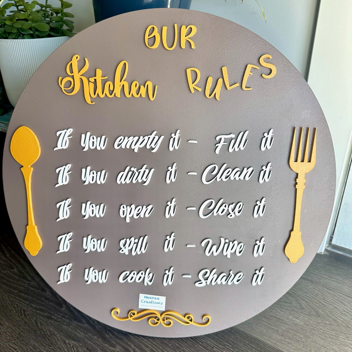 Kitchen Rules Wall Decor