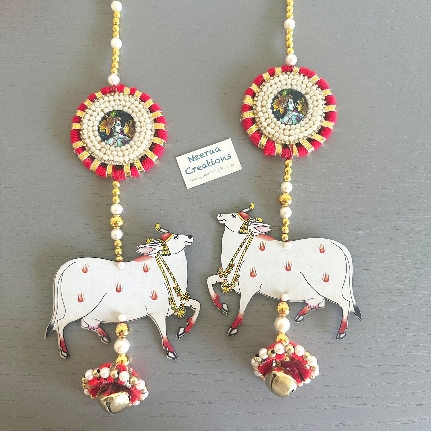 Radha-Krishna and Pichwai Cow Hanging set