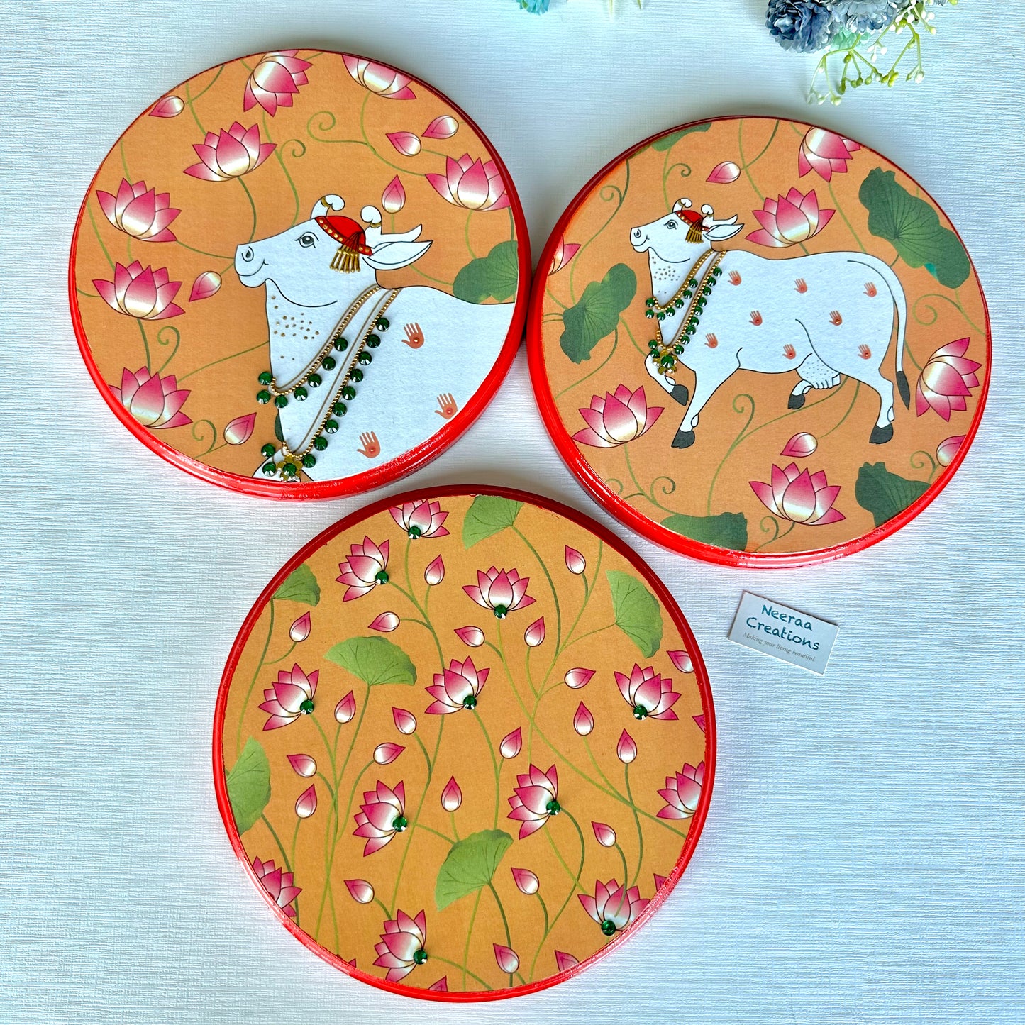 Pichwai Cow Wall decor - Set of 3