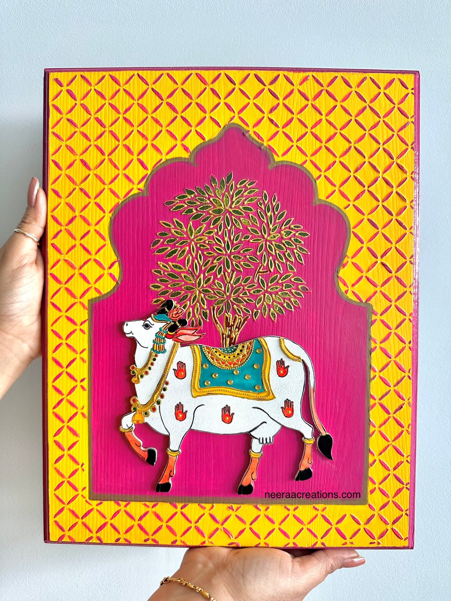 Srinathji with Pichwai Cow - Wall Decor set