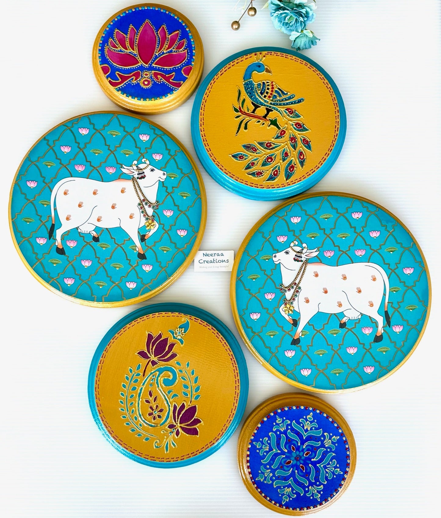 Pichwai Cow Wall decor - Set of 6