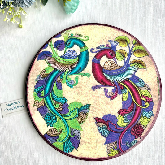 Decorative Wall Plate - Two Peacocks