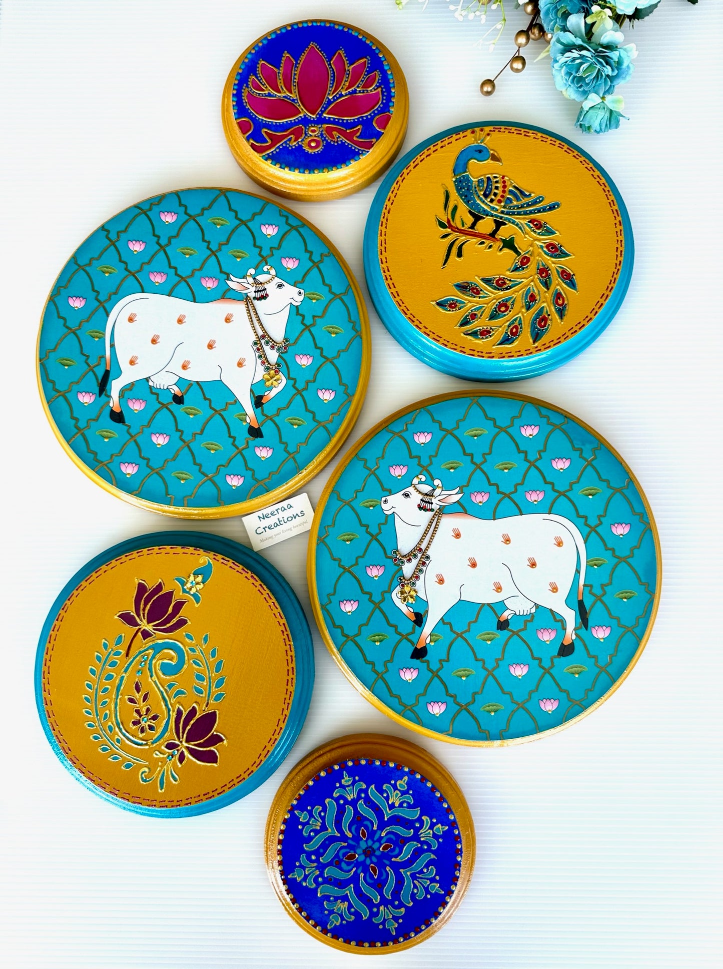 Pichwai Cow Wall decor - Set of 6