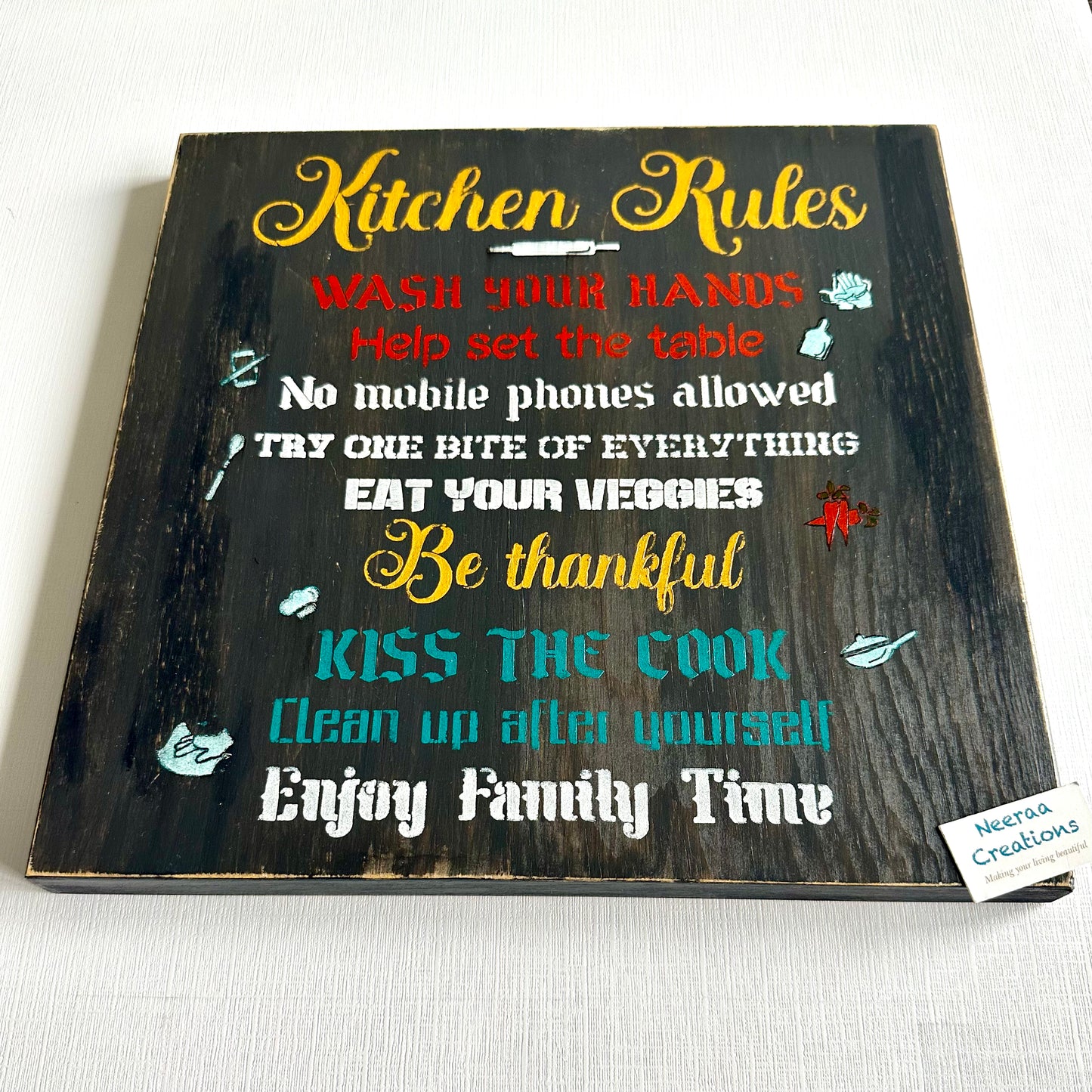 Kitchen Rules Wall Decor