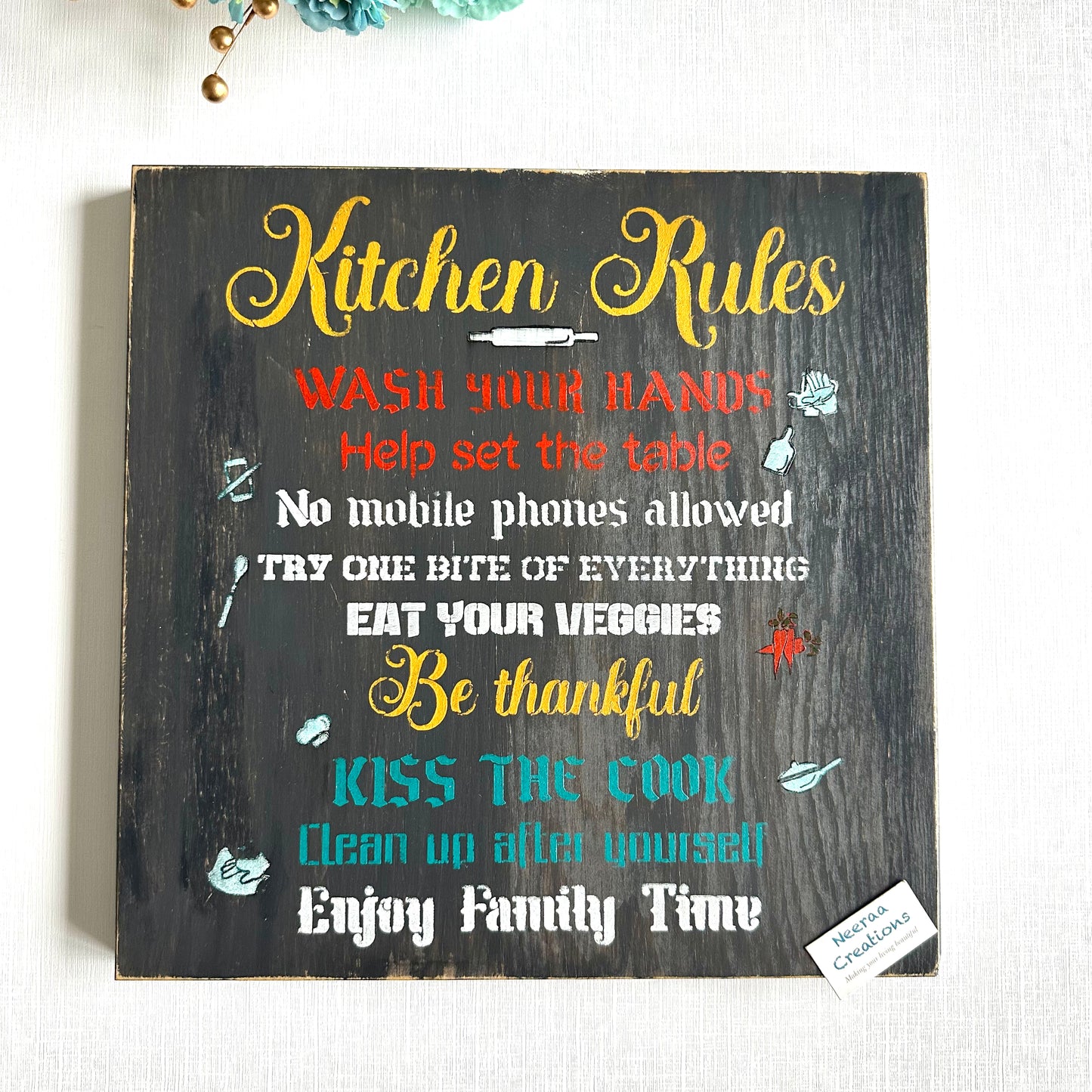 Kitchen Rules Wall Decor